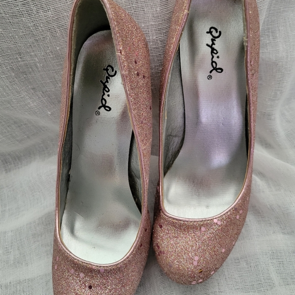 Pink Sparkling Platform Heels - Picture 2 of 4